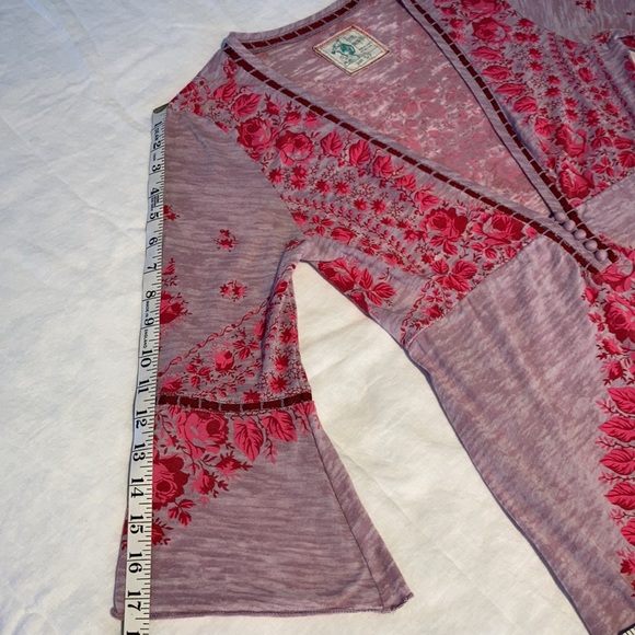 Free people boho tunic top floral romantic S - Picture 7 of 15